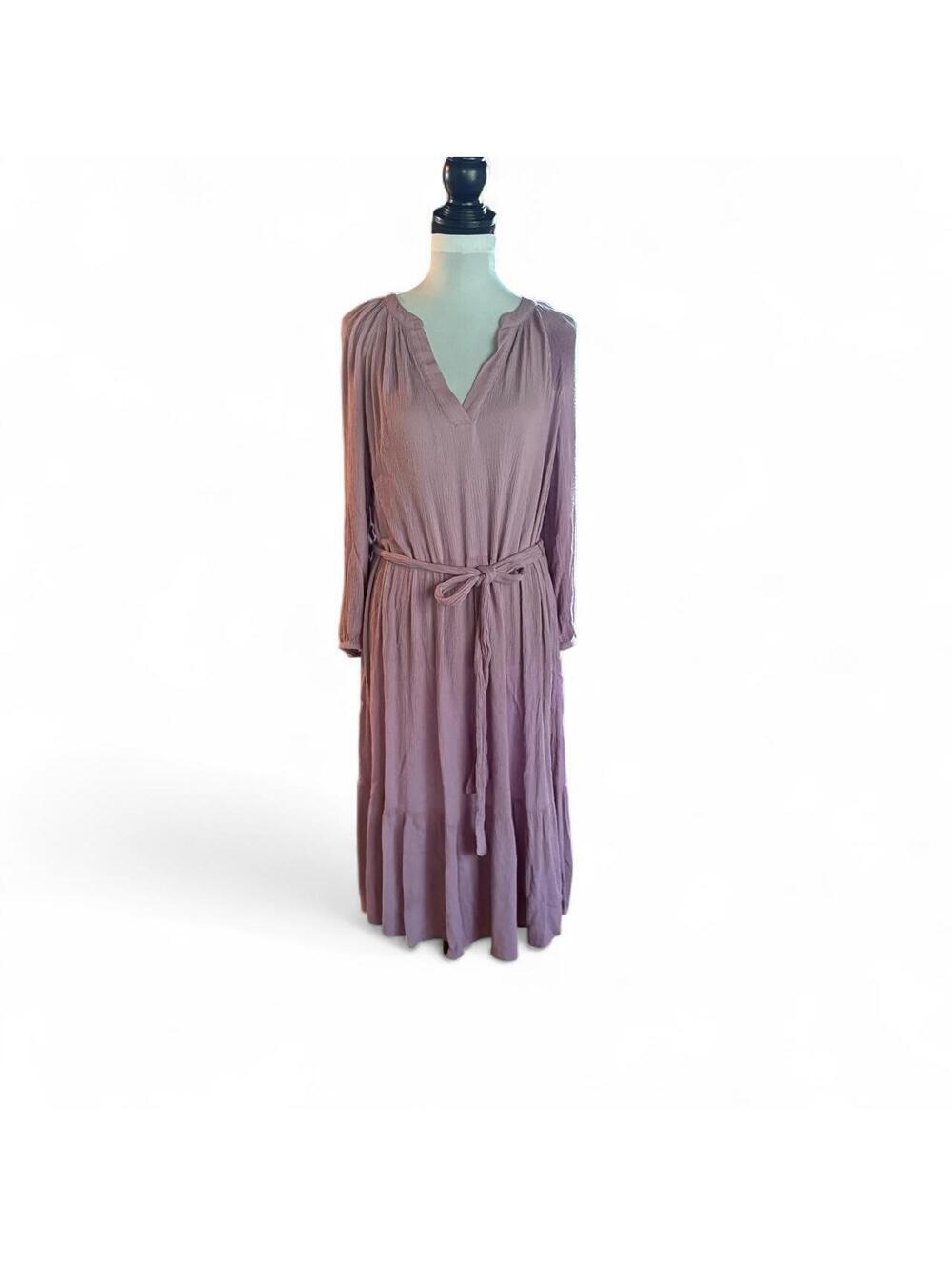 Gap Amethyst Midi Dress with Waist Tie, Size L